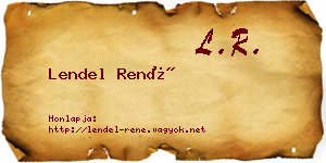 Lendel René névjegykártya