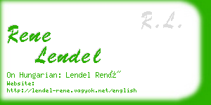 rene lendel business card